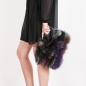Preview: EYES ON MISHA fox fur bag Foxy patch grey multicolour
