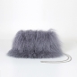 Preview: EYES ON MISHA Pelztasche aus mongolischem Lammfell Boho grau