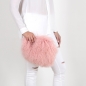 Preview: EYES ON MISHA Pelztasche aus mongolischem Lammfell Boho hellrosa