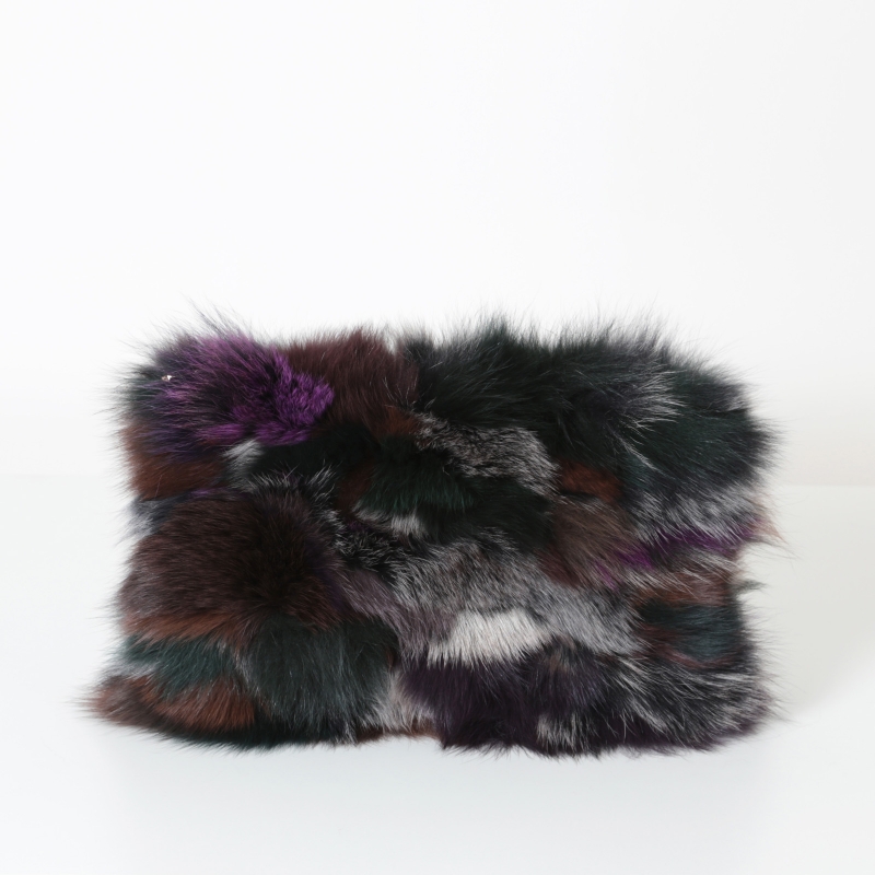 EYES ON MISHA fox fur bag Foxy patch grey multicolour