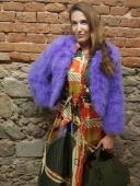 EYES ON MISHA feather bolero jacket La Fiffi violet LIMITED EDITION